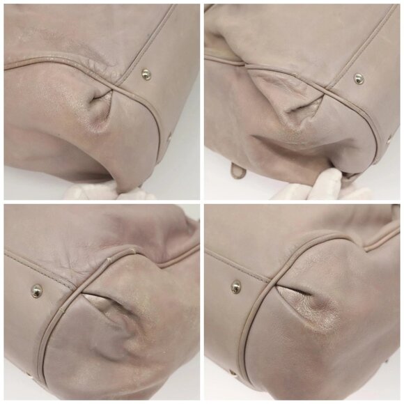 Salvatore Ferragamo Gancini Hand Bag Leather 2way Purple Silver Auth - Picture 16 of 16